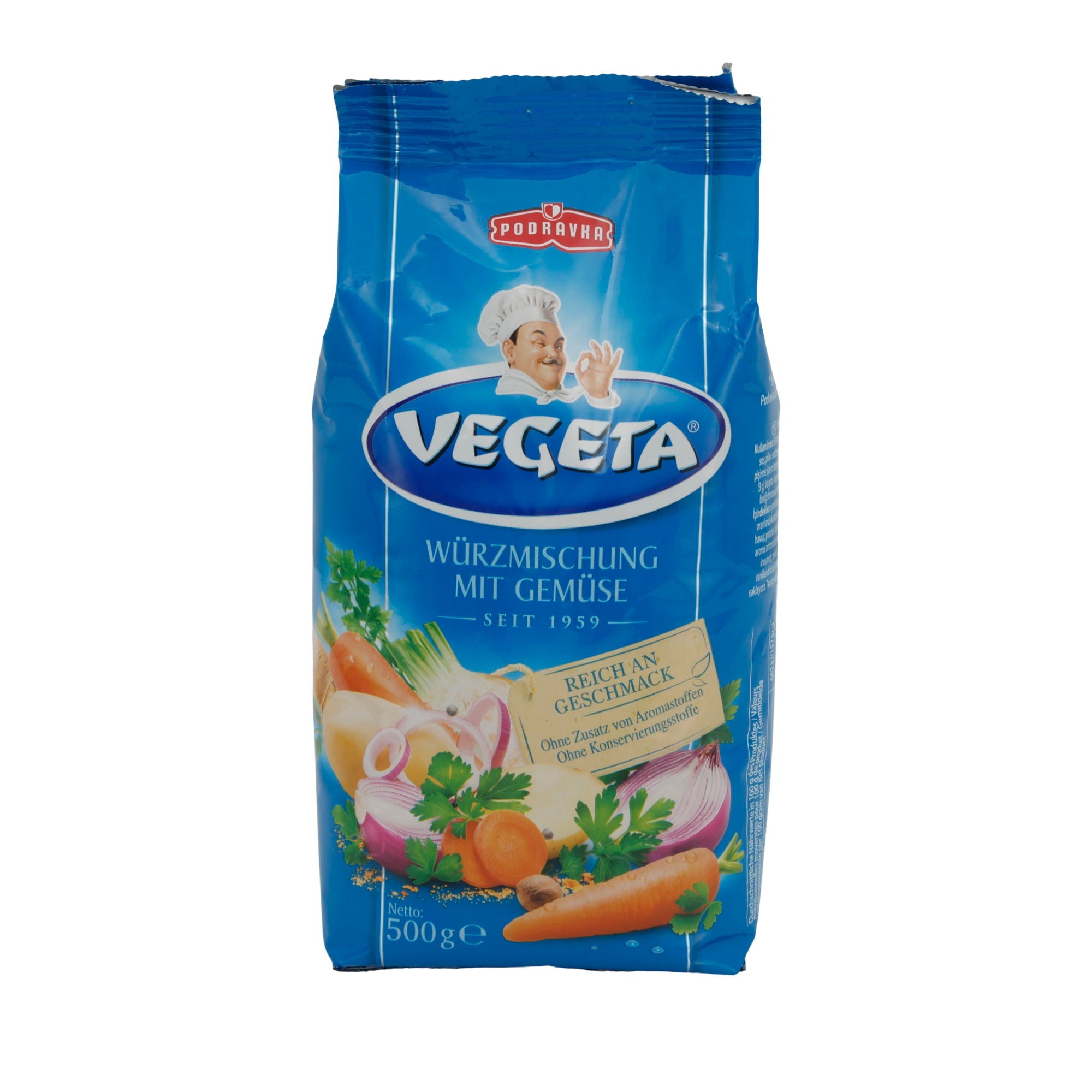 Würzmischung Vegeta | Würzmischung mit Gemüse | Universelle Würze für Gerichte aller Art | 500 g PODRAVKA